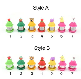 Creative Tea Infusers Silicone Cartoon Tealeakage rostfritt stål tefilter Silikagel Återanvändbar teatools457R6840751