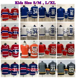 College Wear Youth Hockey Jerseys 19 Toews 88 Kane 71 Karlsson 67 Pacioretty 28 Giroux 34 Matthews 16 Marner 91 John Tavares 22 Caufield 31