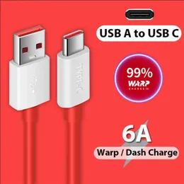 6A Fast Charging Cable USB C för OnePlus 8T OnePlus 9 8R 8 7 Warp Charge för Type-C-gränssnittsmobiltelefon