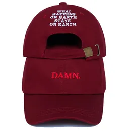 Ball Caps Unisex Spring summer DAMN Hats Embroidered Earth Dad Hat Hip Hop cap Kendrick lamar Rapper hats Baseball Cap wholesale 231201