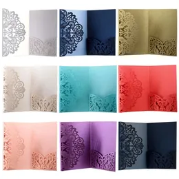 Cartões 50 pcs corte a laser convite de casamento capas personalizar favores negócios saudação cartão rsvp decoração de casamento fontes de festa 231202