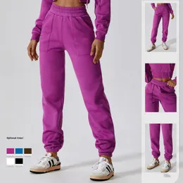 Ll mulheres yoga jogging senhoras sweatpants scubaa velo camisola calças de fitness outono e inverno 5 cores