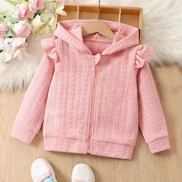 جاكيتات Beqeuewll Toddler Girls zip Up Hoodies Jacket Jacquard مقنعين بلوزات المعطف