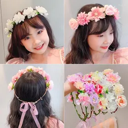 Hair Accessories 1Pcs Children Headwear Beautiful Bridesmaid Wreath Hand Flower Girls Dress Princess Party Decor