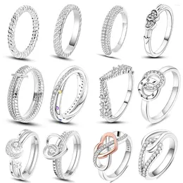 Cluster Rings For Women 925 Silver Wholesale Twisted Snake Luxury Rose Gold Stackable Wedding Party Engagement Jewelry