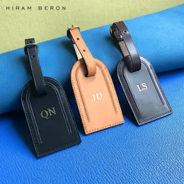 Bag Parts Accessories Personalized Custom Initial Luggage Tags Travel for Suitcase Business Vegetable Tanned Leather 231201
