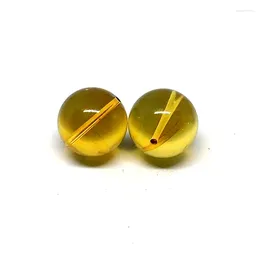 Gevşek değerli taşlar doğal açık sarı kehribar boncuklar 2a mexica mavi-amber 12mm yuvarlak boncuk 2pcs/lot menwomen mücevherler