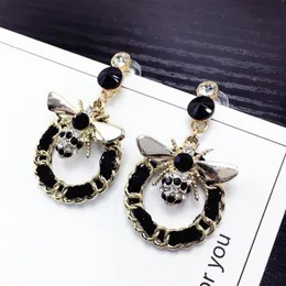 Bee Pearls Long Brand Designer Luxury Jewelry Pendientes Statement örhängen för kvinnor Mujer brincos209r