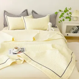 Conjuntos de cama Coreano Bolha Fio Cobertor de Verão para Cama Dupla Respirável Consolador Conjunto Máquina Lavável Quilt 3 Pcs ou Colchas Solteiras 231202
