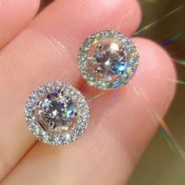 Stud Vecalon Neue Ankunft Beste Freunde Vergoldet Ohrringe Großen Diamanten für Frauen Weiß Zirkon Ohrringe Brincos