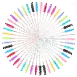 Makeup Brushes 50pcs Crystal Spiral Eyelash Brush Extensions Special Color Disposable Comb And Eyebrow Tool