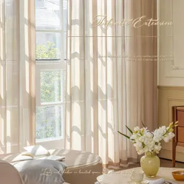 Curtain Dream Blinds Gauze Curtain Cream Wind Light Impermeable Living Room Curtains Bay Window Balcony White Gauze Romantic Drapes 231201