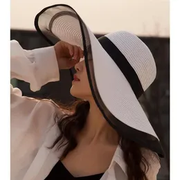 Women Hat Beach 16CM Wide Brim Straw Summer Hats For Ladies And Caps Bonnets Designer Sun Visor255O