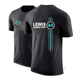 Herrt-shirts 2023/2024 NY F1 Formel One Racing Team Driver Lewis Hamilton Digital 44 Bekväm fast färg Kort ärm Hip Hop Print Tops Juli