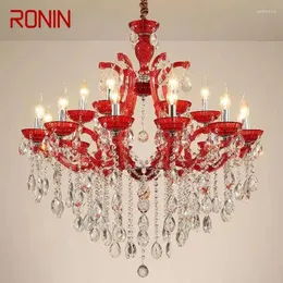 Chandeliers RONIN LuxuriousCandle Pendent Lamp European Style Crystal Art Living Room Restaurant Villa Staircase Duplex Building