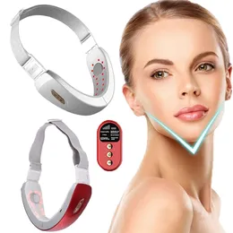Dispositivos de cuidados faciais EMS Microcorrente V Face Lifting Máquina Emagrecimento Vibração Massageador Dispositivo de Aperto de Pele LED Duplo Queixo Cinto de Elevação 231201