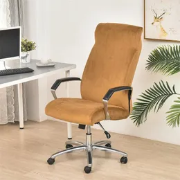 Chair Covers Soft Velvet Office Non Slip Gaming Seat Slipcovers Dustproof Computer Cover Protector Soild Color With Zipper