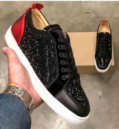 RedBottoms shoes Christians Dress Shoes Fast Sent Out Luxurious Design Couple Sneakers Low Top Red Flat Men Shoe Black Strass Cal9797292