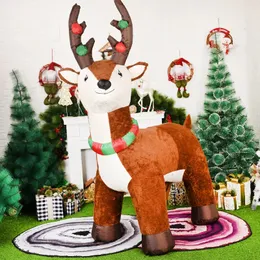 Outros suprimentos de festa de evento 180cm Inflável Elk Plush Toys Decoração de Natal para Home LED Rena Iluminada Modelo Ano Ornamento 231202