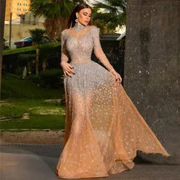 Urban Seksowne sukienki 2023 NOWA Moda Seksowna złocona cekinowa dekoracja nocna impreza w stylu długiej spódnicy z długich rękawów Kobiety