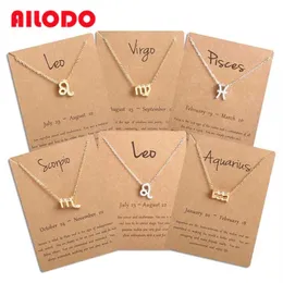 Ailodo Men Women 12 Horoscope Zodiac Sign Netlace Ari Leo 12 Constellations Jewelry Kids Christmas Gift Drop 237L