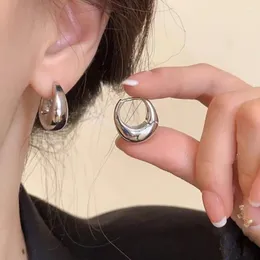 Hoop kolczyki mody metalowe piercing proste owalne kolczyki dla kobiet dziewczęta impreza biżuteria prezent E730