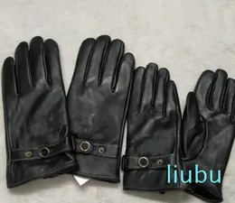 Men's Winter Leather Gloves Warm Soft Black Brand Gloves Outdoor Cycling Ski Gloves