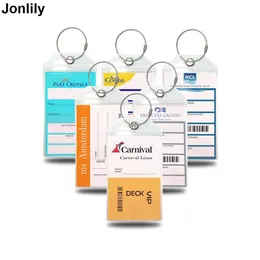 Bag Parts Accessories Cruise Tags Luggage Etag Holders Zip Seal Steel Loops Thick PVC Travel Baggage Name Suitcase Address Label 231201