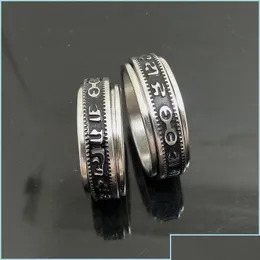 Smart Rings Wholesale 25Pcs Spin Buddhism Inscriptions Assorted Stainless Steel Fashion Jewelry Summer Ring For Man Women Part Drop De Otecn