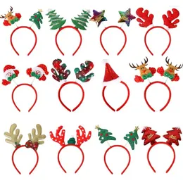 Acessórios de cabelo Feliz Natal Decorações para casa Elk Papai Noel Boneco de neve Árvore Tiara Decoração de ano de Natal