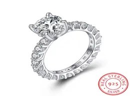 20CT 8MM classique créé Moissanite bagues de fiançailles de mariage pour les femmes 100 réel 925 bague en argent Sterling nouveaux bijoux de mode XR36352892