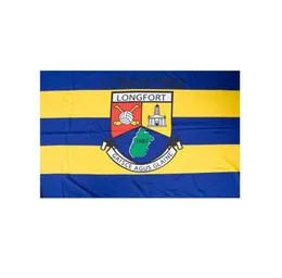 County Longford Irlanda Banner 3x5 FT 90x150 cm Doppia cucitura Bandiera Festival Festa Regalo Poliestere 100D Interno Esterno Stampato 2772982