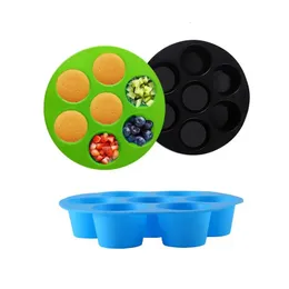 Moldes de cozimento 7 furos Airfryer Silicone Pote Muffin Cup Mold Air Fryer Acessórios Bolo Cup Mold Forno de Microondas Silicone Baking Pan para Pastelaria 231202