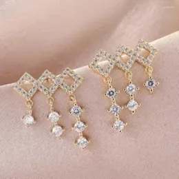 Dangle Earrings 2023 Women's Accessories Creative Simple Rhinestones Tassel Geometry Personality Fashion Female Jewelry