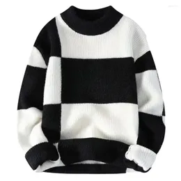 Men's Sweaters Men Sweater Stylish Winter Warm Knitwear With O-neck Long Sleeves High Elasticity For Autumn Fashion Thickened
