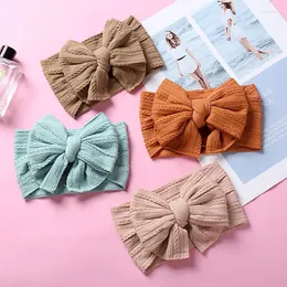 Hair Accessories Toddler High Quality Soft Nylon Hairband Solid Color Handmade Bowknot Elastic Headband Baby Headwear Po Prop