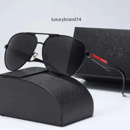 PD03トップラグジュアリーオーバルサングラスプラダメンデザイナーサマーシェード偏光眼鏡