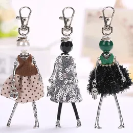 Bag Parts Accessories YLWHJJ brand Doll Handmade Cute charm keychain for Women Car Pendant Girls fashion Jewelry key chains ring 231202