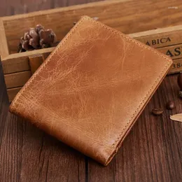 Wallets Genuine Leather Men's Wallet Business Fashion RFID Multi Card Horizontal Keychain