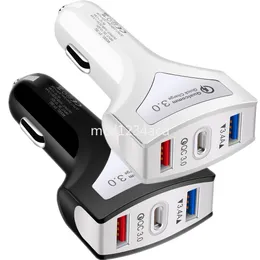 Fast Quick Charging QC3.0 33W 3 Ports USB C Car Charger PD Type c Power Adapters For Ipad 2 3 4 IPhone 13 14 15 Pro max Samsung S23 S24 Xiaomi Huawei M1
