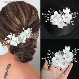 Headwear acessórios de cabelo nupcial cristal pérola flor clipe estilo floral barrette jóias dama de honra casamento para mulheres headpiece q231204