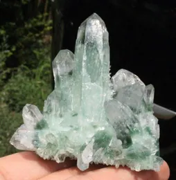 162 g New Find Natural Beautiful Green Tibetan Quartz Crystal Cluster green specter crystal cluster Specimen for decoration5280484