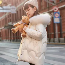 Płaszcz w dół 2023 Zimowa kurtka dla dziewczynki futra zagęszcza ciepła długa odzież wierzchnia 314 lat nastoletnia strój parka 231202