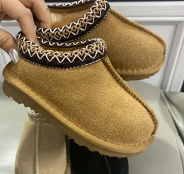 Bottes UGGsity Enfants Tout-petits Tasman II Pantoufles Tazz Chaussures de bébé Chaussons en fourrure de châtaignier en peau de mouton Shearling Classique Ultra Mini Boot Mules d'hiver Slip-on en daim