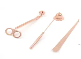 Set di accessori per candele 3 in 1 Forbici Taglierina Candele Trimmer per stoppini Set di accessori per spegnitore Oro rosa Nero Argento OWA45105471084