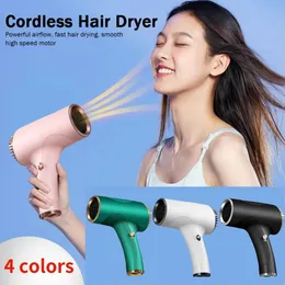 Hair Dryers 500W Portable Dryer 2600mah Cold wind Cordless Lonic USB Rechargeable Powerful 2 Gears for Travel Home Dormitory 231201