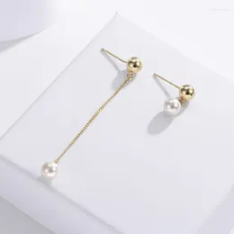 Stud Earrings Fashion Asymmetric Pearl For Women Long En Chain Tassel Wedding Party Earring Jewelry Gifts Pendientes Brincos