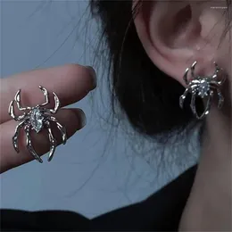 Hoop Earrings NCEE Halloween Retro Punk Spider Claw Zircon Stud Women's Goth Animal Black Crystal Jewelry Party Favor