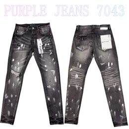 Mens Purple Jeans Designer Jeans Fashion Mutrued Bikens Bikers Womens Denim Cargo for Men Black Pants PU7043