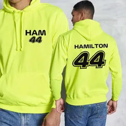 Mens Hoodies 2023/2024 New F1 Formula One Racing Team Sweatshirts Lewis Hamilton Ham44 Fluorescent Graphic Formula One Hooded Men Women Long Sleeve Pullover Ho Mru4